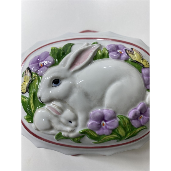 Vintage Franklin Mint Le Cordon Bleu Rabbit Jello Mold Glazed Ceramic - Picture 10 of 10